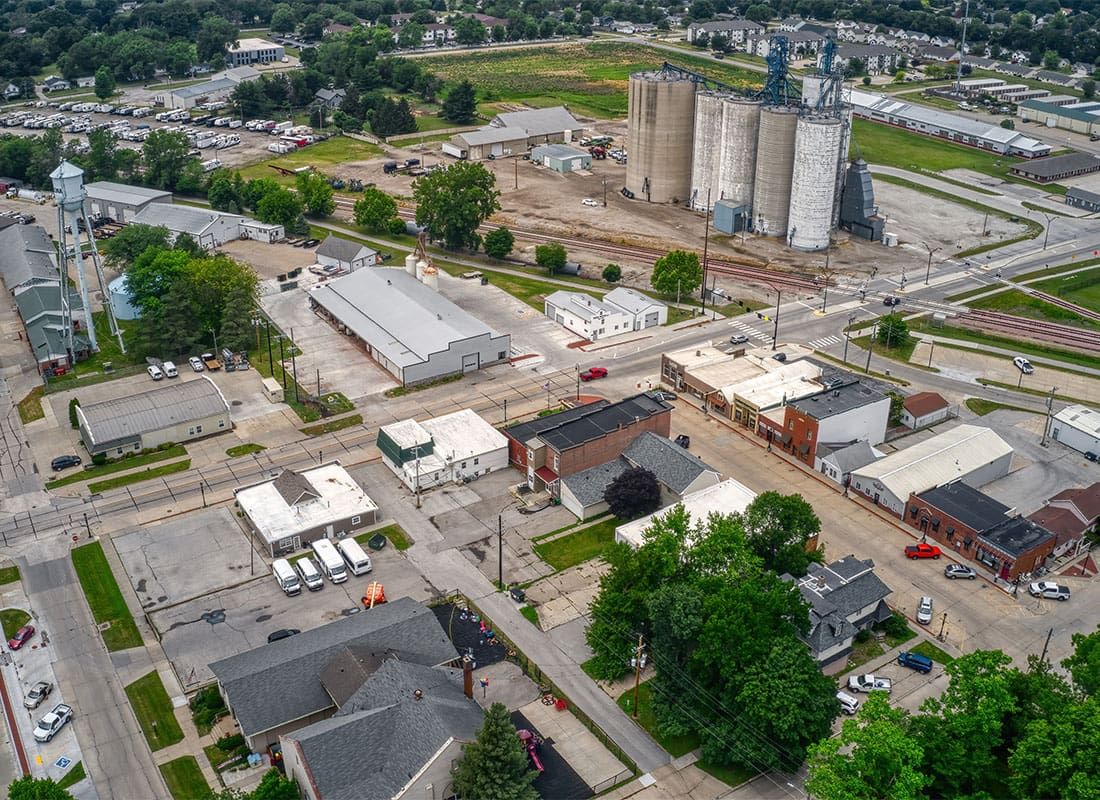 Emmetsburg, IA - Aerial View of the Des Moine Suburb of Altoona, Iowa