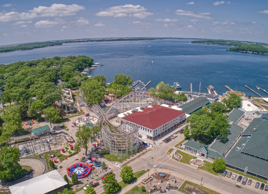 St Wesley, IA - Arnold's Park is a Tourist Town in the Lake Okobji Area With an Amusement Park